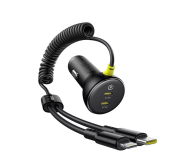 Baseus Car Charger (C+C)+(C&L) Cable 60W Black - 1348133 - zdjęcie 5